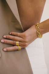 Nomadic stacked ring gold plated
