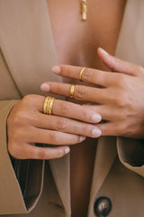 Gypsy stack ring gold plated