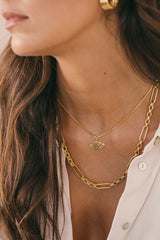 Bold link chain necklace gold plated (50cm)