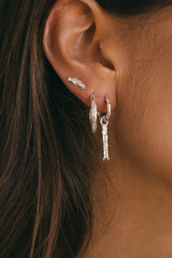 Lunar phases hoop earring silver