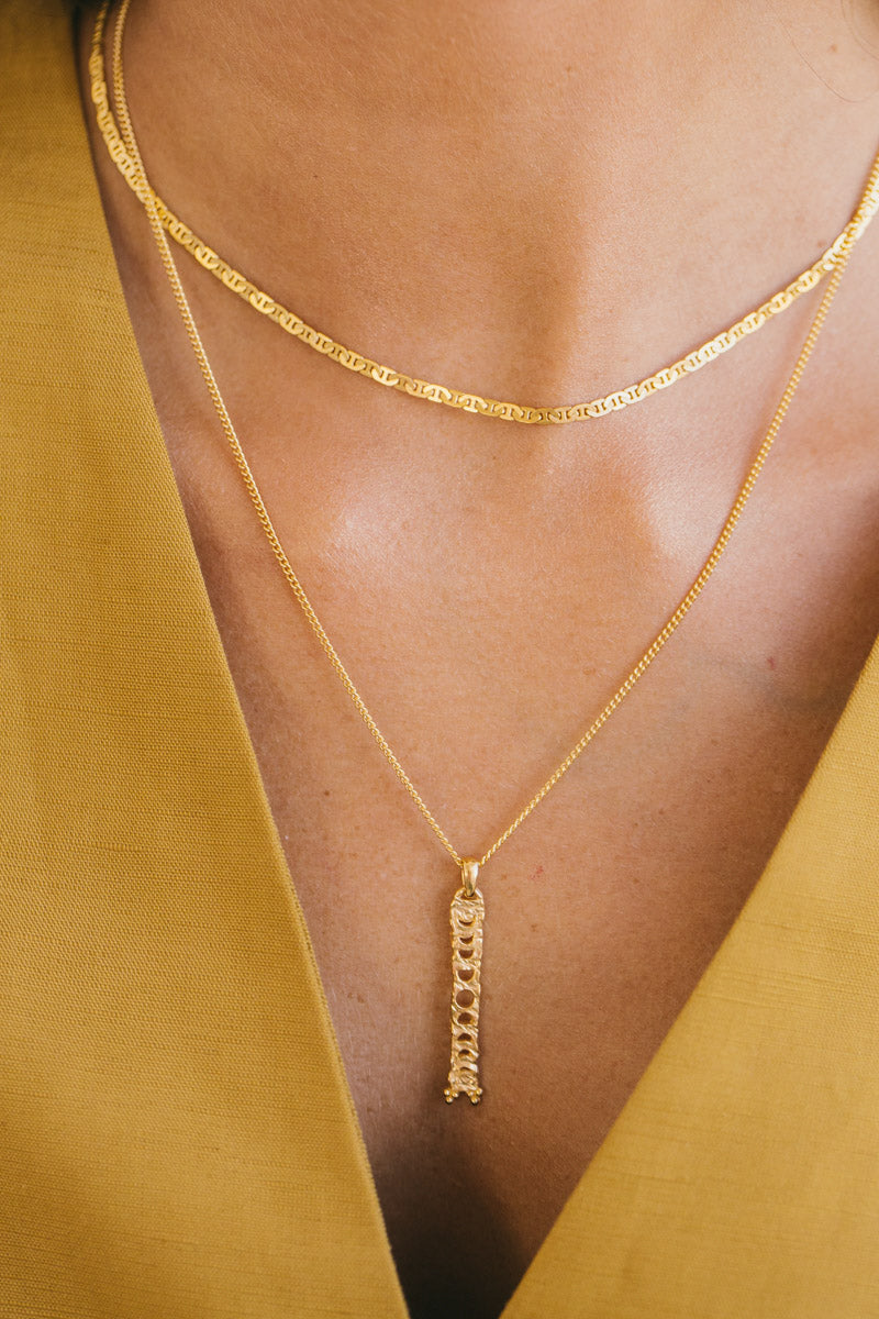 Lunar phases necklace gold plated