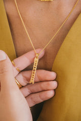 Lunar phases necklace gold plated