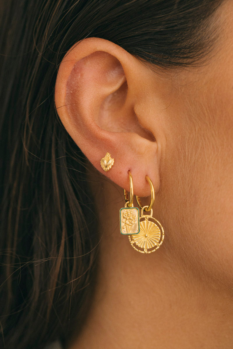 Pétalos pendant earring gold plated 