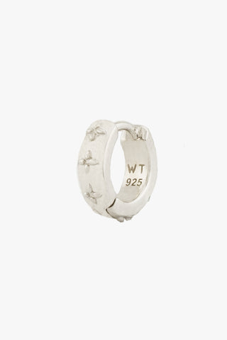 Floral Embrace Huggie Silver