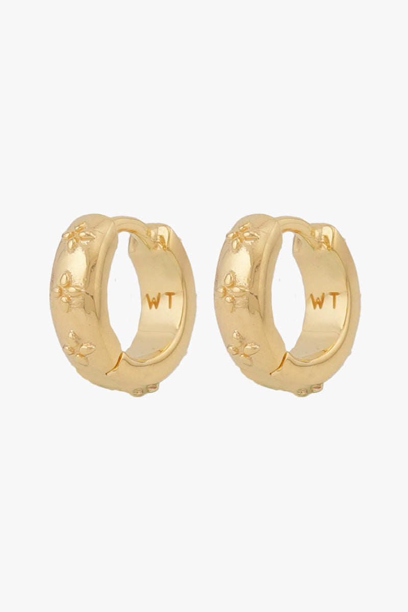 Floral Embrace Huggie Gold Plated