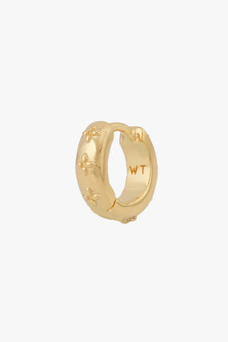 Floral Embrace Huggie Gold Plated