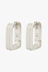 Textured Ovate Hoops Silver (17mm)