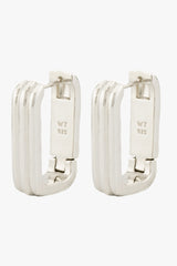 Textured Ovate Hoops Silver (20mm)