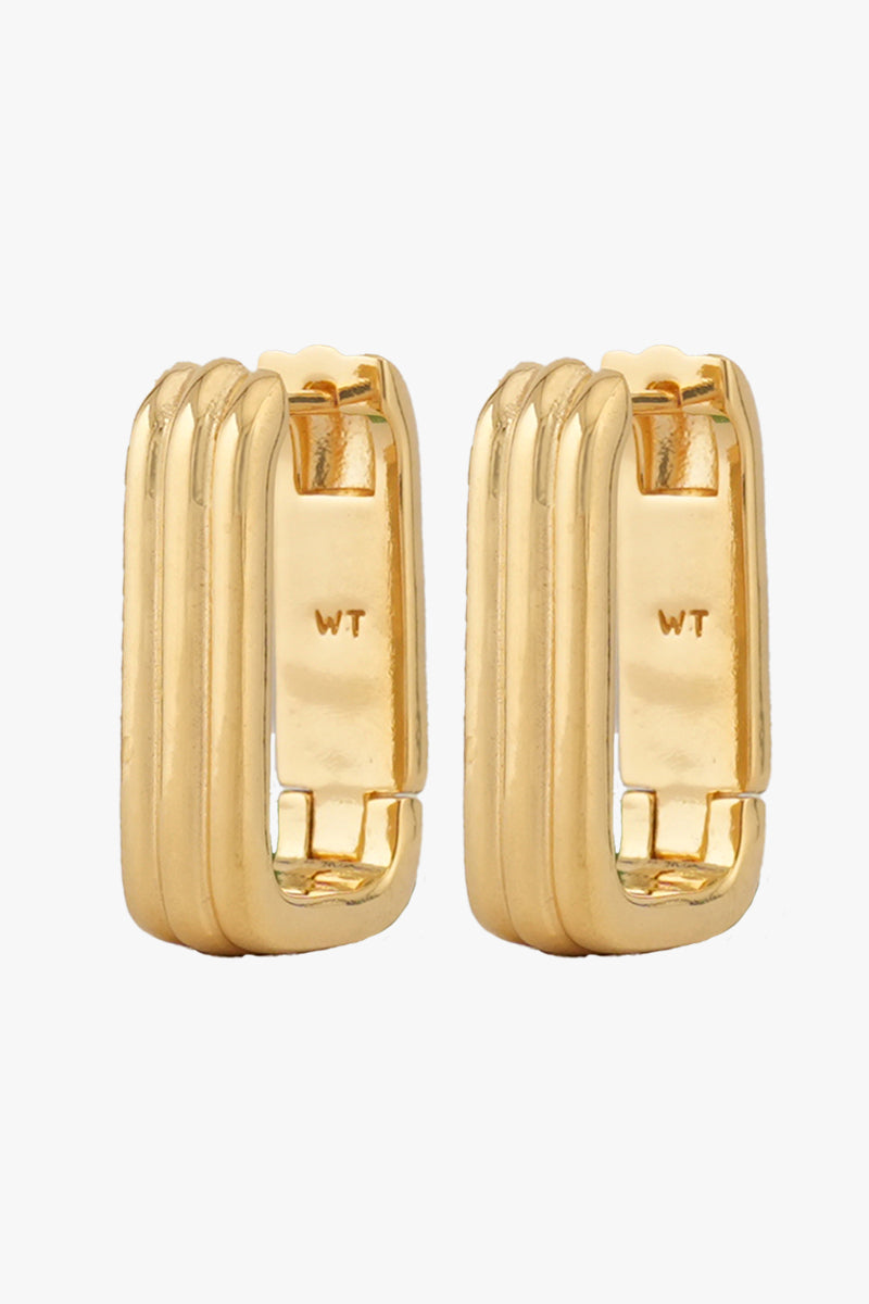 Textured Ovate Hoops Gold Plated (20mm)