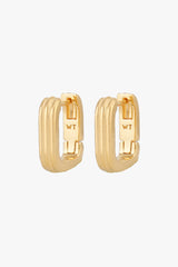 Textured Ovate Hoops Gold Plated (14mm)