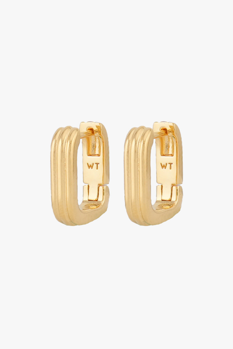 Textured Ovate Hoops Gold Plated (14mm)