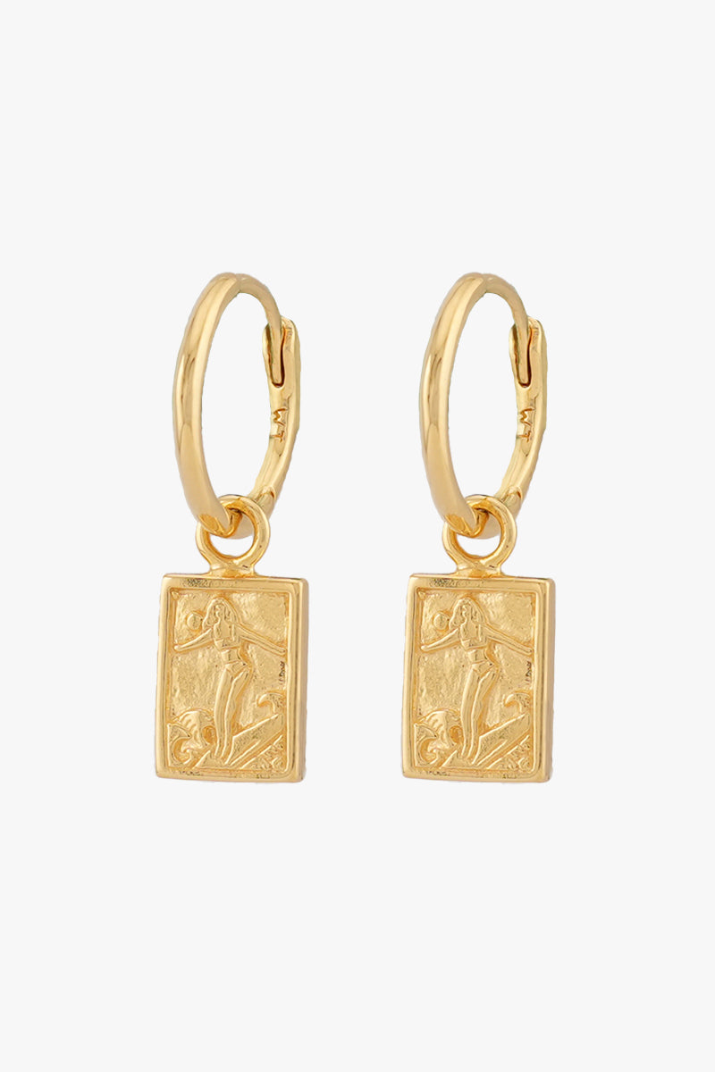 Surf Club Hoop Earring Gold Plated