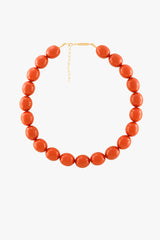 Coral Sunset Beaded Necklace Gold Plated