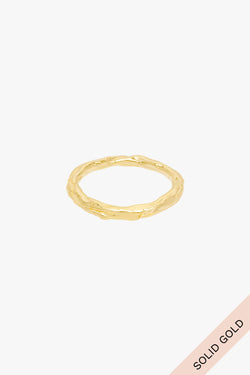 Water ripple ring 14k solid gold