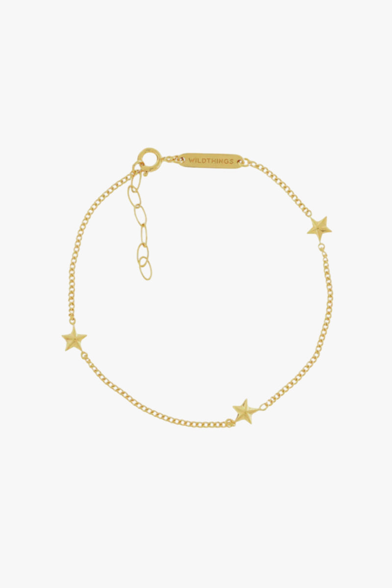 Triple Star Bracelet Gold Plated