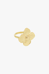 Big Flower Ring Gold Plated