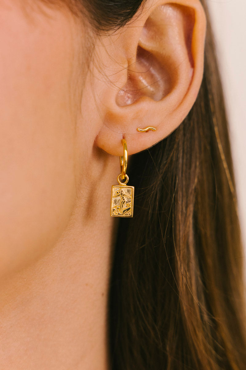 Surf Club Hoop Earring Gold Plated