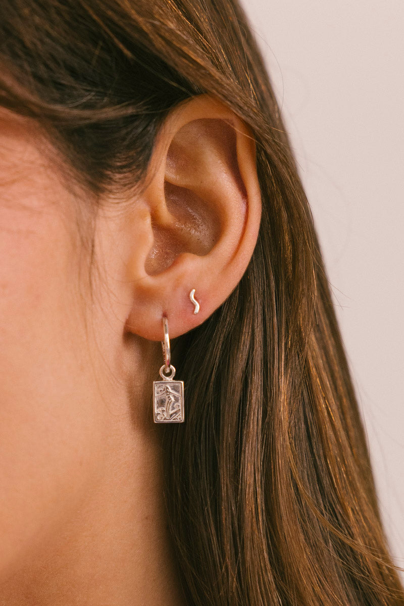 Surf Club Hoop Earring Silver