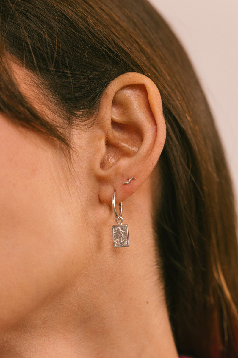 Surf Club Hoop Earring Silver