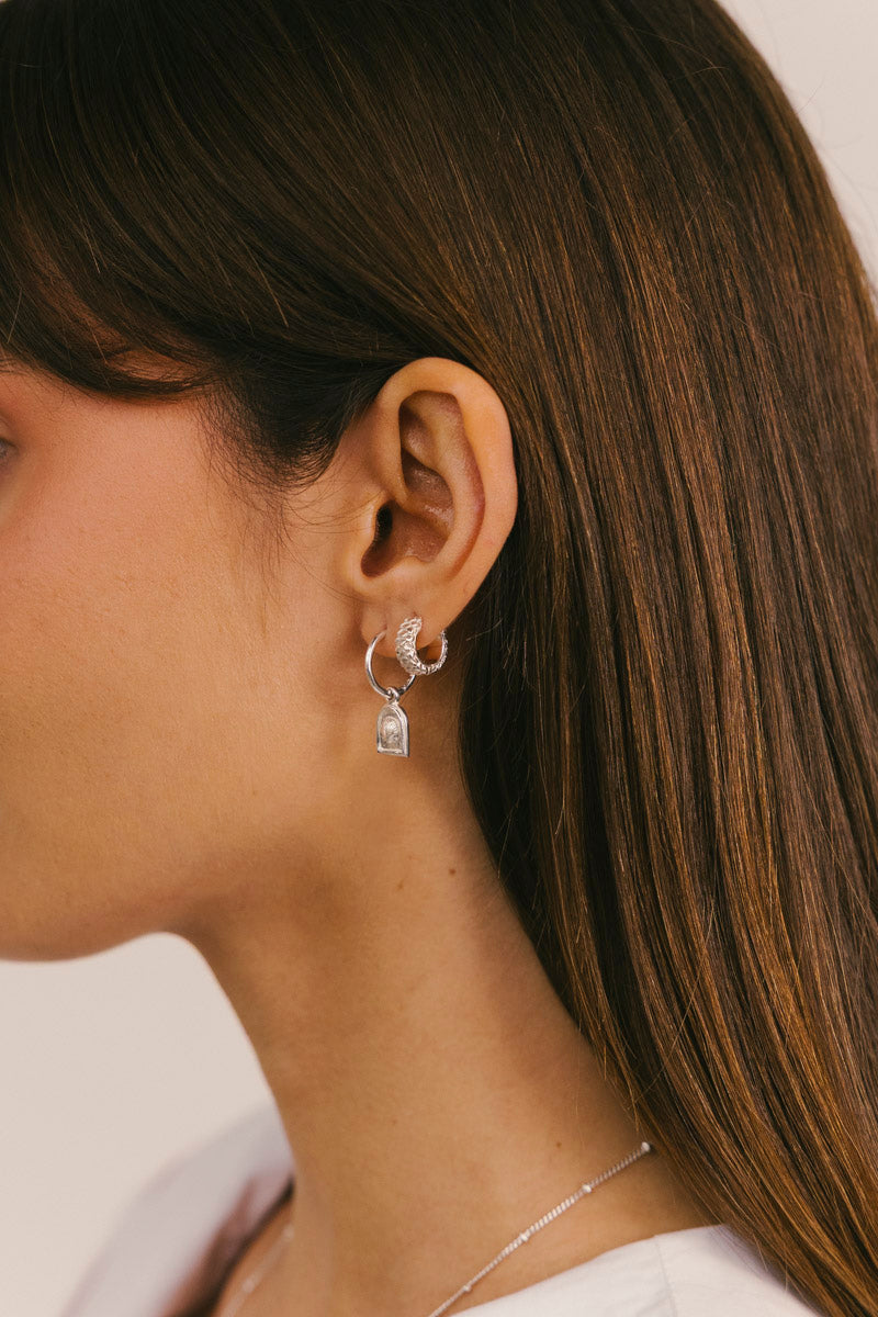 Scales Huggie Silver