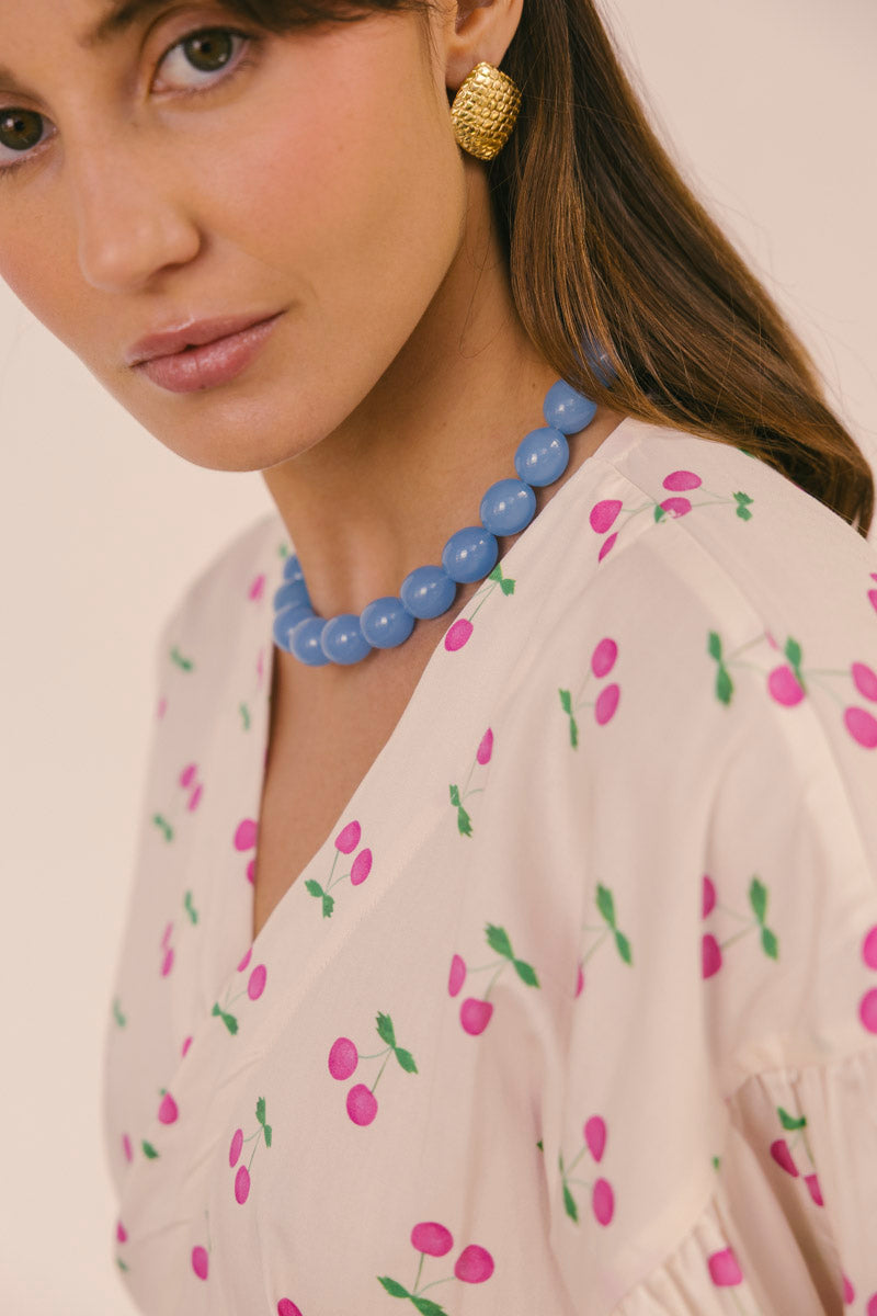 Aqua Do Mar Beaded Necklace Gold Plated