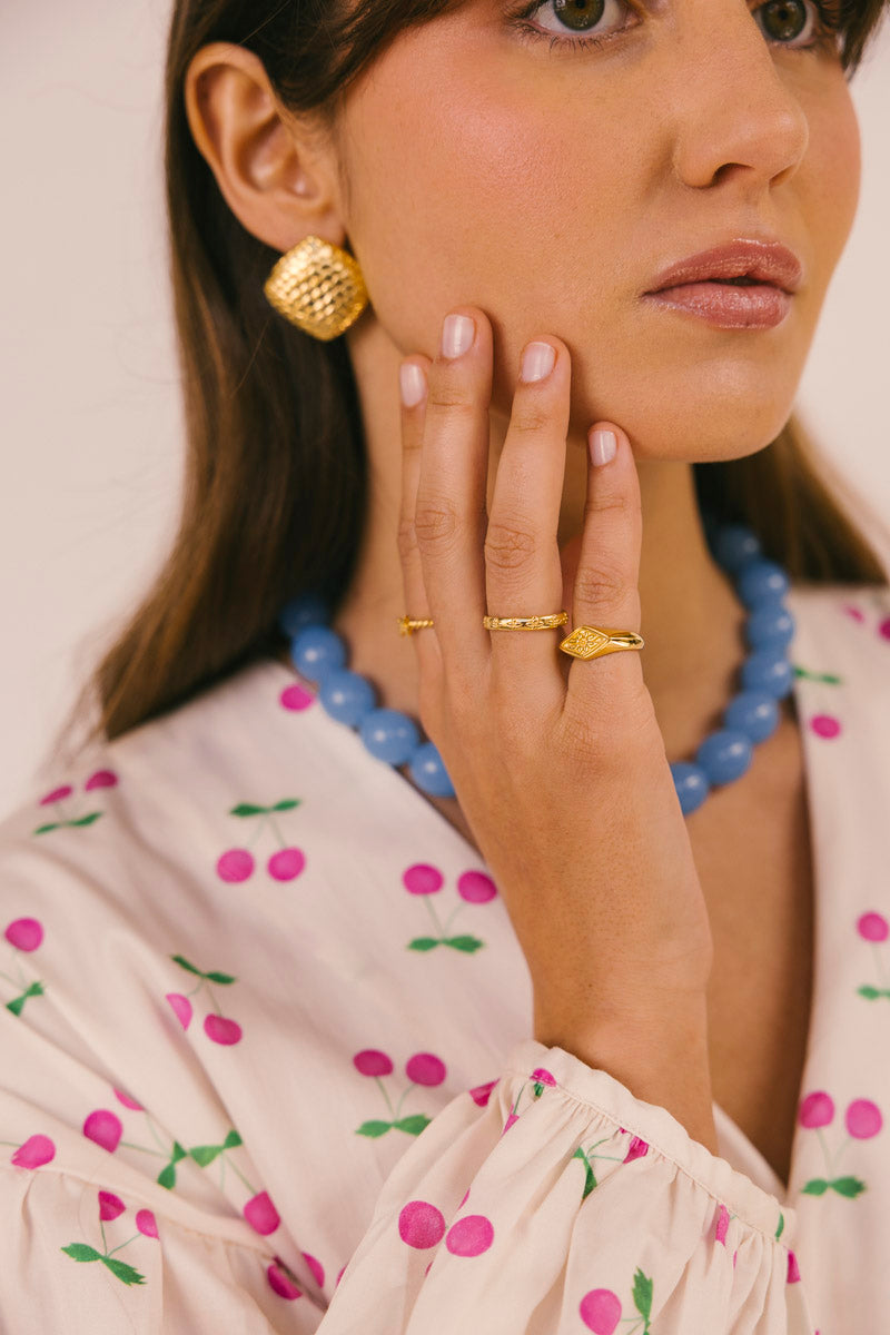 Azulejo Pinky Ring Gold Plated