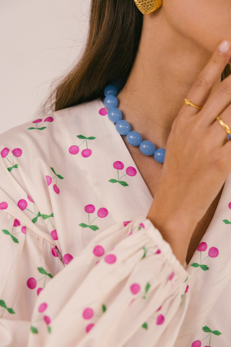 Aqua Do Mar Beaded Necklace Gold Plated