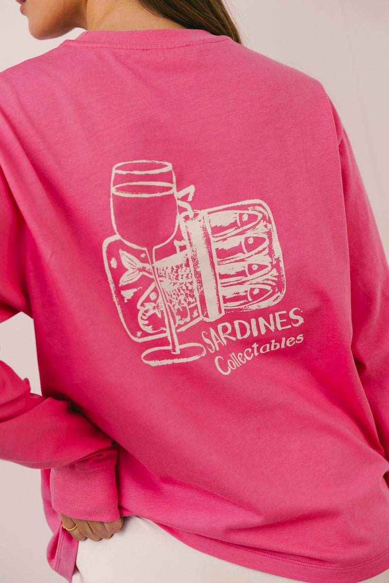 Sardines Tee Long Sleeve Pink