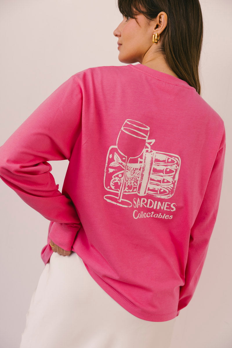 Sardines Tee Long Sleeve Pink
