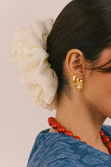 Triple Textured Ovate Hoops Set Gold Plated