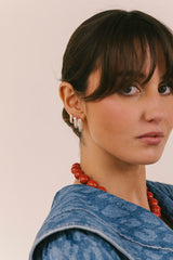 Triple Textured Ovate Hoops Set Silver