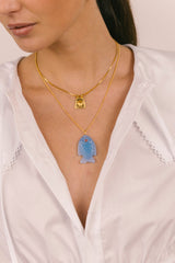 Scallop Medallion Necklace Gold Plated