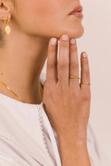 Soaring Heart Pinky Ring Gold Plated