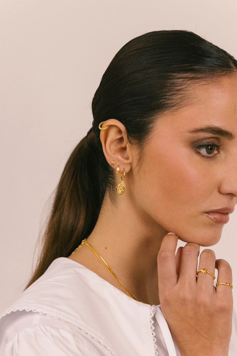 Vida A Lisboa Hoop Gold Plated