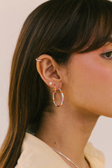 Sunrise Huggie Silver