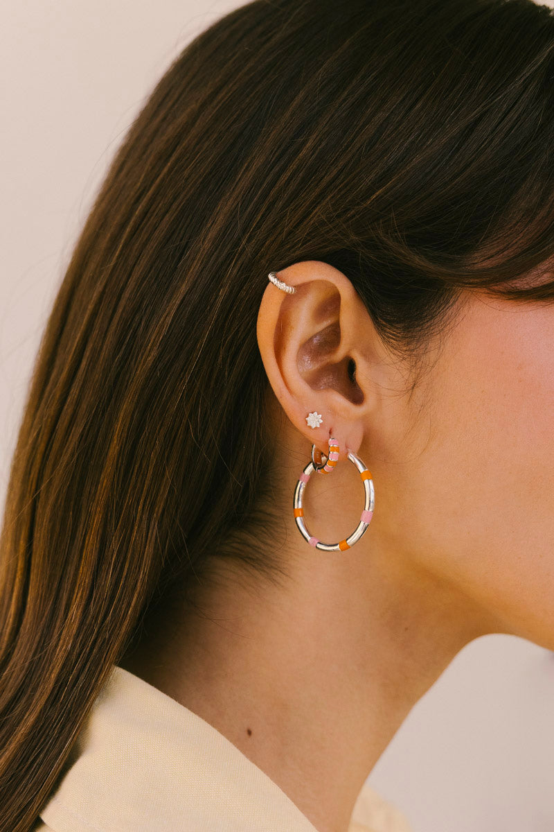 Sunrise Huggie Silver