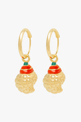 Crown Shell Hoop Earring Gold Plated
