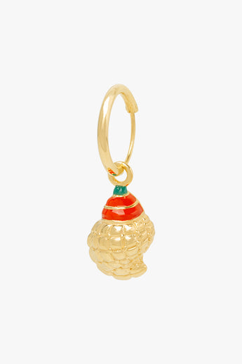 Crown Shell Hoop Earring Gold Plated