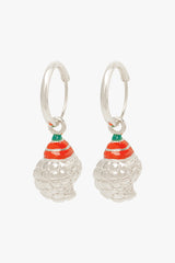 Crown Shell Hoop Earring Silver