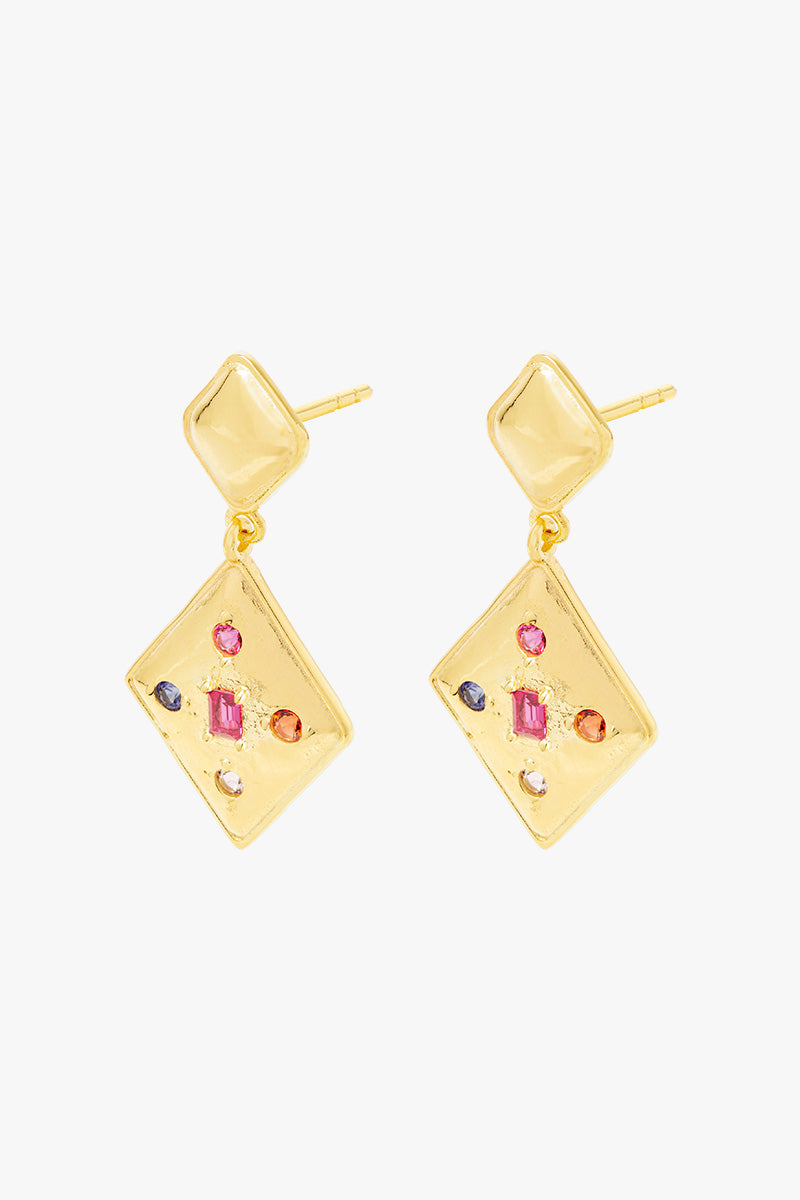 Double Spade Earring Gold Plated