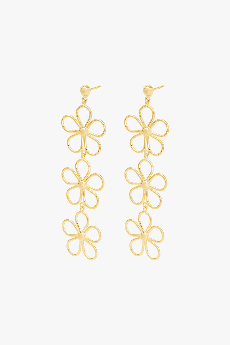 Flores Earring Gold Plated