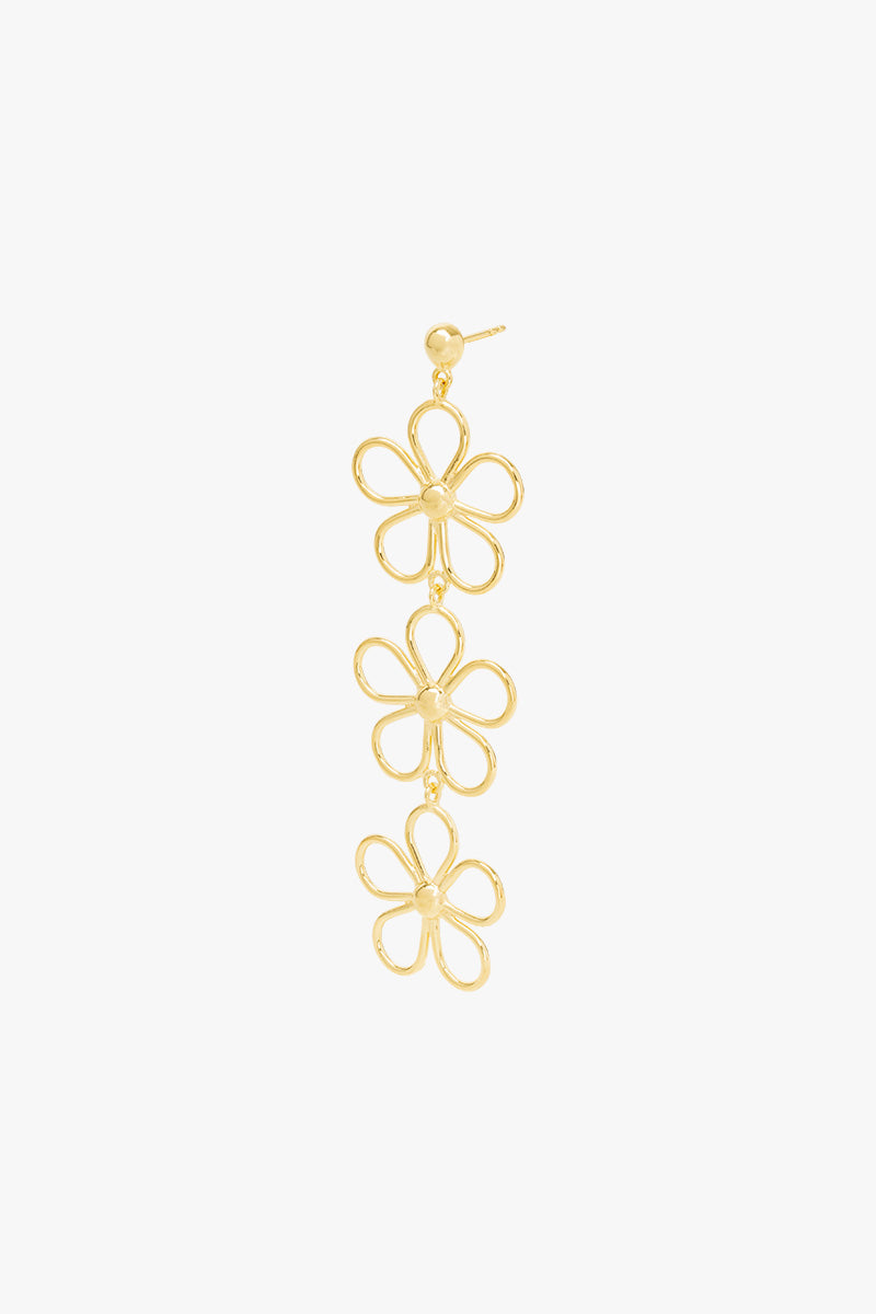 Flores Earring Gold Plated