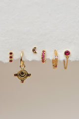 Fuchsia chain stud gold plated