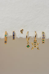 Midnight moon stud 14k solid gold