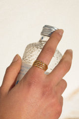 Red sun ring gold plated