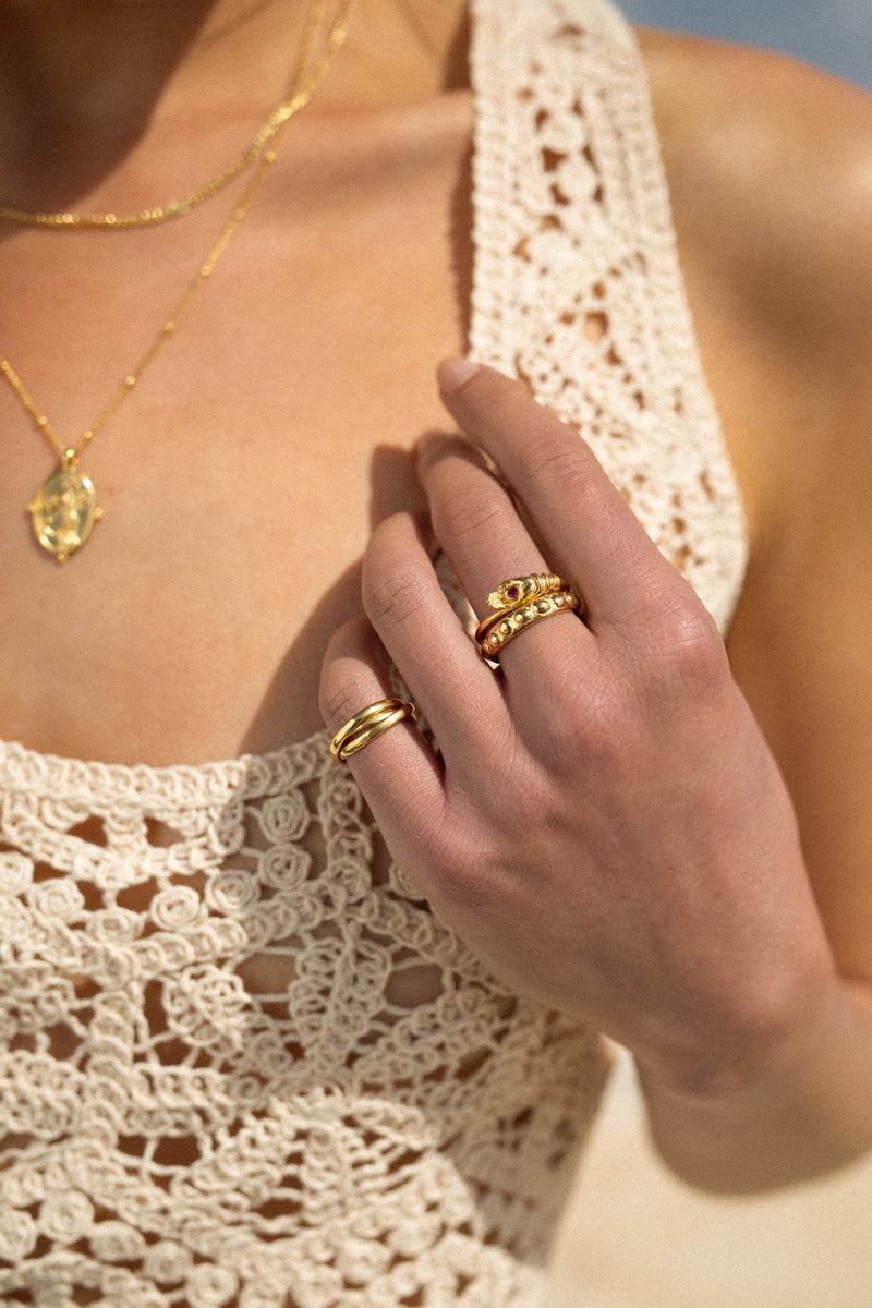 Trinity pinky ring 14k solid gold