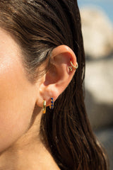 Midnight moon stud 14k solid gold