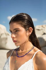 Midnight moon stud 14k solid gold