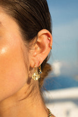 Medallion earring gold plated