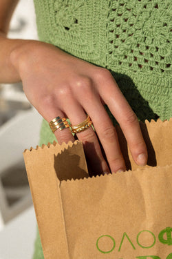 Gaia pinky ring gold plated